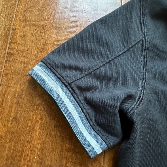 Lululemon Ivivva Girls Black We Run The Green Polo Short Sleeve Top Shirt Sz 7 - Picture 7 of 10